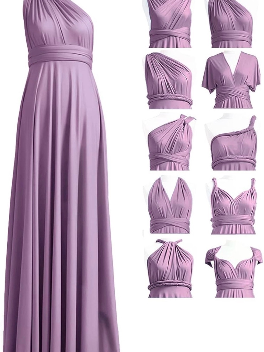 Multiway Convertible Lavender Evening Dress